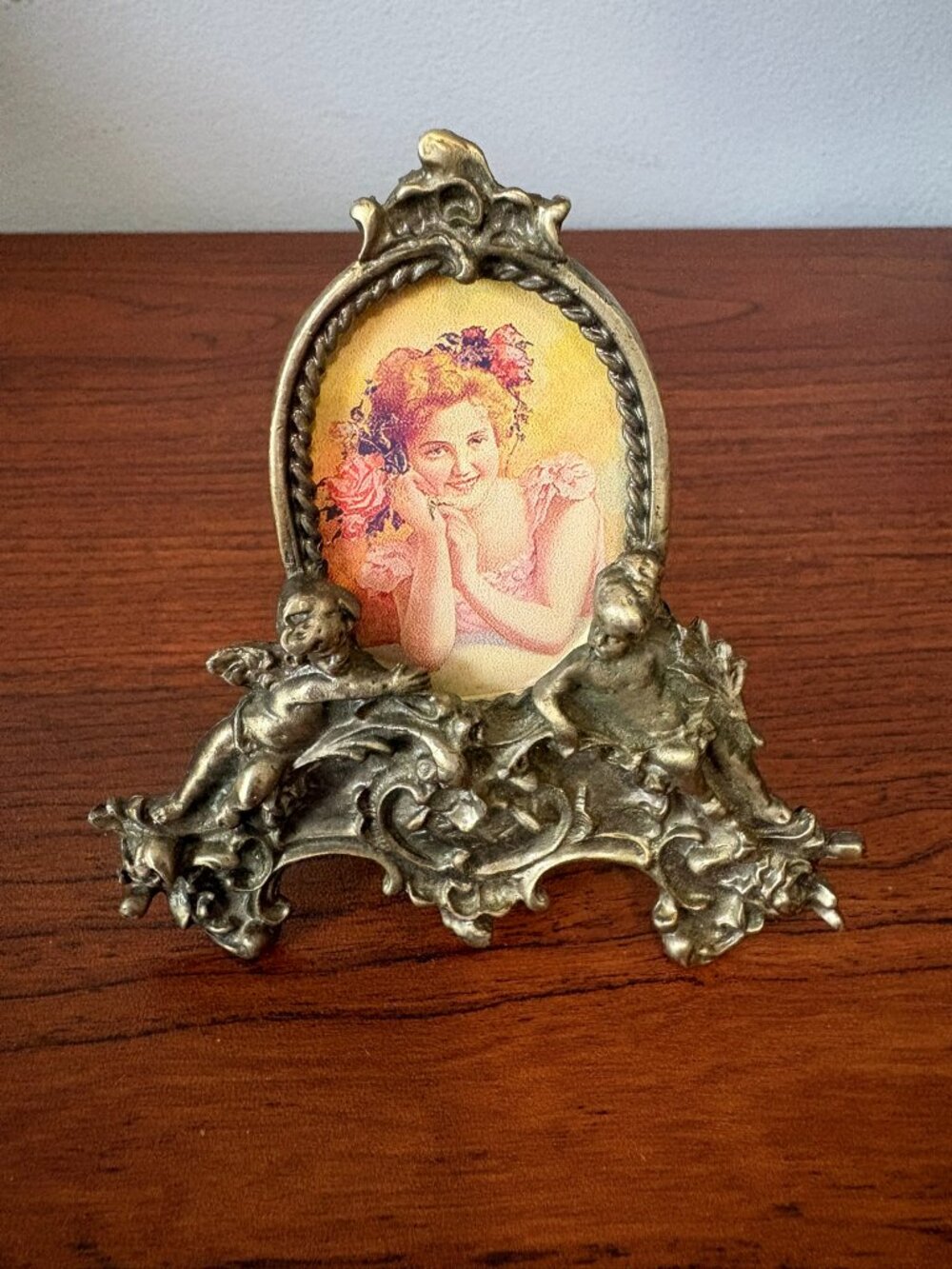 Ornate Victorian Revival Pewter Picture Frame